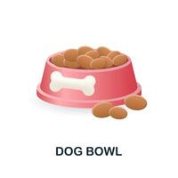 Dog Bowl icon. 3d illustration from home pets collection. Creative Dog Bowl 3d icon for web design, templates, infographics and more vector