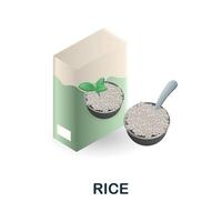 Rice icon. 3d illustration from food market collection. Creative Rice 3d icon for web design, templates, infographics and more vector