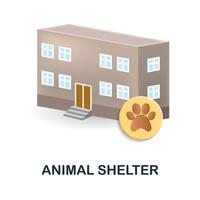 Animal Shelter icon. 3d illustration from home pets collection. Creative Animal Shelter 3d icon for web design, templates, infographics and more vector