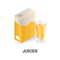 Juices icon. 3d illustration from food market collection. Creative Juices 3d icon for web design, templates, infographics and more vector