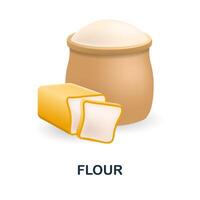 Flour icon. 3d illustration from food market collection. Creative Flour 3d icon for web design, templates, infographics and more vector