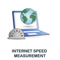 Internet Speed Measurement icon. 3d illustration from measurement collection. Creative Internet Speed Measurement 3d icon for web design, templates, infographics and more vector