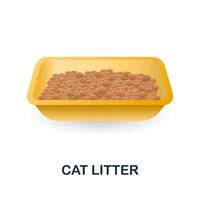 Cat Litter icon. 3d illustration from home pets collection. Creative Cat Litter 3d icon for web design, templates, infographics and more vector