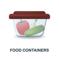 Food Containers icon. 3d illustration from food market collection. Creative Food Containers 3d icon for web design, templates, infographics and more vector