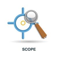 Scope icon. 3d illustration from performance collection. Creative Scope 3d icon for web design, templates, infographics and more vector