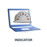 Indicator icon. 3d illustration from performance collection. Creative Indicator 3d icon for web design, templates, infographics and more vector