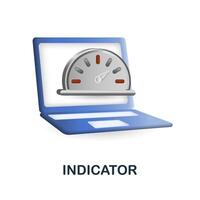 Indicator icon. 3d illustration from performance collection. Creative Indicator 3d icon for web design, templates, infographics and more vector