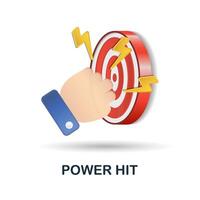 Power Hit icon. 3d illustration from performance collection. Creative Power Hit 3d icon for web design, templates, infographics and more vector
