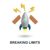 Breaking Limits icon. 3d illustration from performance collection. Creative Breaking Limits 3d icon for web design, templates, infographics and more vector