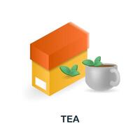 té icono. 3d ilustración desde comida mercado recopilación. creativo té 3d icono para web diseño, plantillas, infografia y más vector