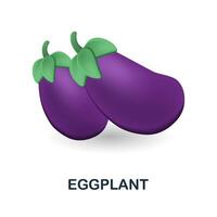 Eggplant icon. 3d illustration from food market collection. Creative Eggplant 3d icon for web design, templates, infographics and more vector