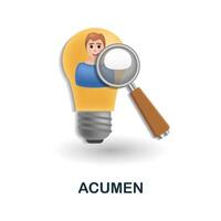 Acumen icon. 3d illustration from performance collection. Creative Acumen 3d icon for web design, templates, infographics and more vector