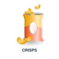 Crisps icon. 3d illustration from food market collection. Creative Crisps 3d icon for web design, templates, infographics and more vector