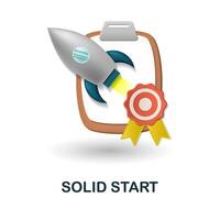 Solid Start icon. 3d illustration from performance collection. Creative Solid Start 3d icon for web design, templates, infographics and more vector