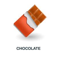 Chocolate icon. 3d illustration from food market collection. Creative Chocolate 3d icon for web design, templates, infographics and more vector