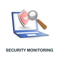 Security Monitoring icon. 3d illustration from security collection. Creative Security Monitoring 3d icon for web design, templates, infographics and more vector
