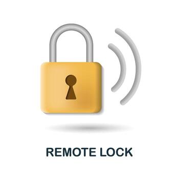Remote Lock icon. 3d illustration from security collection. Creative Remote Lock 3d icon for web design, templates, infographics and more vector