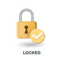 Locked icon. 3d illustration from security collection. Creative Locked 3d icon for web design, templates, infographics and more vector