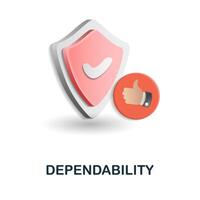 Dependability icon. 3d illustration from security collection. Creative Dependability 3d icon for web design, templates, infographics and more vector