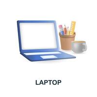 Laptop icon. 3d illustration from work place collection. Creative Laptop 3d icon for web design, templates, infographics and more vector