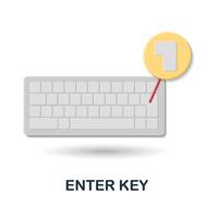 Enter Key icon. 3d illustration from security collection. Creative Enter Key 3d icon for web design, templates, infographics and more vector