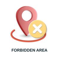 Forbidden Area icon. 3d illustration from security collection. Creative Forbidden Area 3d icon for web design, templates, infographics and more vector