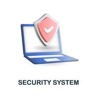 Security System icon. 3d illustration from security collection. Creative Security System 3d icon for web design, templates, infographics and more vector