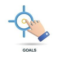 Goals icon. 3d illustration from performance collection. Creative Goals 3d icon for web design, templates, infographics and more vector