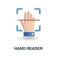 Hand Reader icon. 3d illustration from security collection. Creative Hand Reader 3d icon for web design, templates, infographics and more vector