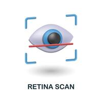 retina escanear icono. 3d ilustración desde seguridad recopilación. creativo retina escanear 3d icono para web diseño, plantillas, infografia y más vector