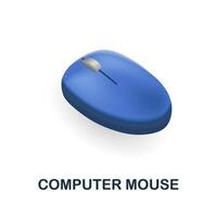 Computer Mouse icon. 3d illustration from work place collection. Creative Computer Mouse 3d icon for web design, templates, infographics and more vector