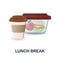 Lunch Break icon. 3d illustration from work place collection. Creative Lunch Break 3d icon for web design, templates, infographics and more vector