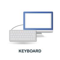 Keyboard icon. 3d illustration from work place collection. Creative Keyboard 3d icon for web design, templates, infographics and more vector