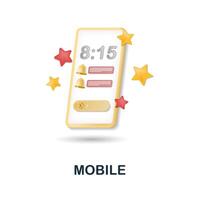 Mobile icon. 3d illustration from work place collection. Creative Mobile 3d icon for web design, templates, infographics and more vector