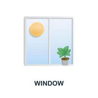 Window icon. 3d illustration from work place collection. Creative Window 3d icon for web design, templates, infographics and more vector