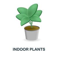 Indoor Plants icon. 3d illustration from work place collection. Creative Indoor Plants 3d icon for web design, templates, infographics and more vector