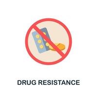 Drug Resistance flat icon. Colored sign from antibiotic resistance collection. Creative Drug Resistance icon illustration for web design, infographics and more vector