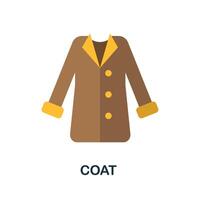 Brown coat with yellow cuffs and buttons on white background vector