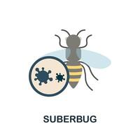 Suberbug flat icon. Colored sign from antibiotic resistance collection. Creative Suberbug icon illustration for web design, infographics and more vector