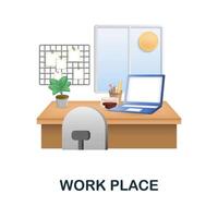 Work Place icon. 3d illustration from work place collection. Creative Work Place 3d icon for web design, templates, infographics and more vector