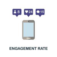 Engagement Rate icon. Simple element from blogging collection. Creative Engagement Rate icon for web design, templates, infographics and more vector