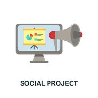 Social Project icon. Simple element from blogging collection. Creative Social Project icon for web design, templates, infographics and more vector