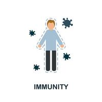 Immunity flat icon. Colored sign from antibiotic resistance collection. Creative Immunity icon illustration for web design, infographics and more vector