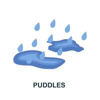 Pixel art illustration of puddles with rain drops on a white background vector