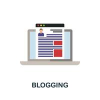 Blogging icon. Monochrome simple Blogging icon for templates, web design and infographics vector