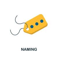 Naming icon. Simple element from branding collection. Creative Naming icon for web design, templates, infographics and more vector