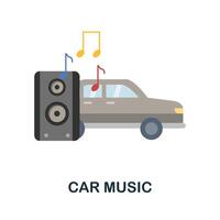 Car Music flat icon. Color simple element from car servise collection. Creative Car Music icon for web design, templates, infographics and more vector