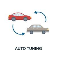 Auto Tuning flat icon. Color simple element from car servise collection. Creative Auto Tuning icon for web design, templates, infographics and more vector