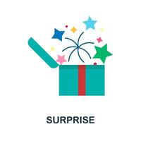 Surprise icon. Simple element from celebration collection. Creative Surprise icon for web design, templates, infographics and more vector