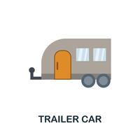 Trailer Car flat icon. Color simple element from car servise collection. Creative Trailer Car icon for web design, templates, infographics and more vector